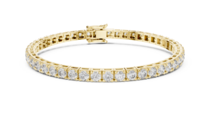 CLASSIC LAB GROWN 5.1CT CUT DIAMOND RHODIUM PLATED LUXURY TENNIS BRACELET <b>SET</b> 18KT YELLOW <b>GOLD</b> DAILY OFFICE WEAR WEDDING - Product Image 4