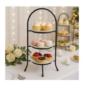 Soporte de Pastel de Tres Niveles, Exhibidor de Postres Metálico de Varias Capas, Reutilizable, Solo Lavar a Mano - Product Image 1