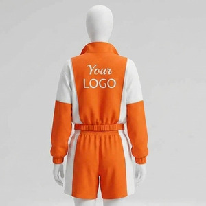 Custom Logo Women Tracksuit Set 2 Piece Sportswear <b>Zip</b> <b>Up</b> <b>Jacket</b> and Shorts Fitness Gym Outfit high quality men's tracksuits - Product Image 2