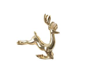 โต๊ะทานอาหารสำหรับงานเลี้ยงวันหยุด,โต๊ะทองทองเหลืองสไตล์ตะวันตกทำด้วยมือกวางเรนเดียร์แหวนผ้าเช็ดปากอุปกรณ์ตกแต่งโต๊ะ - Product Image 1