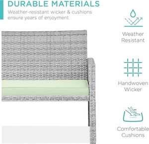 Premium PE <b>Rattan</b> Wicker Garden Furniture Patio Conversation Sofa Set with Elegant Glass Top <b>Table</b> for Outdoor Living - Product Image 6