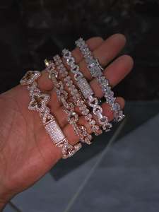 Conjunto de Pulseras de Tenis de Lujo con Incrustaciones de Diamantes y Moissanita, Joyería Hip Hop, Cadena de Eslabones Brillante, Certificado IGI, Unisex, Oro, Plata, Oro Rosa - Product Image 3