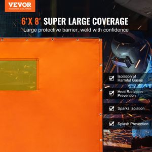 Écran de protection en vinyle ignifuge 6 x 8 avec cadre de soudure et 4 roues pivotantes pour rideaux de protection - Product Image 2