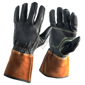 Custom Leather Welding <b>Gloves</b> Heat Resistant Cowhide Safety Work <b>Gloves</b> <b>Long</b> Cuff Industrial Protective Hand <b>Gloves</b> - Product Image 1