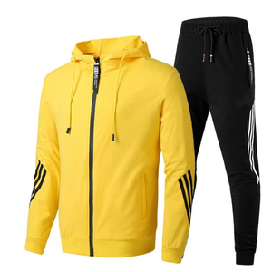 Men's White And Navy Striped Tracksuit Set Full Zip <b>Jacket</b> With Side Pockets And Stripe Pants Quick Dry Sporty Autumn Wear - Product Image 3