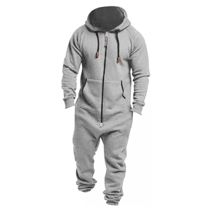 Pijama Enterizo Personalizado de Forro Polar para Hombre, Conjunto de Bata y Pijama Transpirable con Capucha, Ropa de Dormir de Tallas Grandes - Product Image 1
