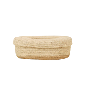 Boîte à mouchoirs ovale en jute écologique faite à la main, porte-serviettes en corde tressée pour la décoration de table à la maison - Product Image 1