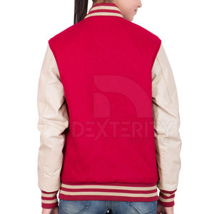 Servicio OEM, Último Diseño, Precio Económico, Chaquetas Letterman para Mujer, MOQ Bajo, Talla Personalizada, Chaqueta Letterman Tejida y Transpirable - Product Image 4