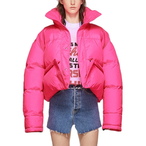 Veste courte en duvet pour femme, directement de l'usine, pour temps froid, fermeture éclair intégrale, chaude et isolée, manteau matelassé pour femme - Product Image 1