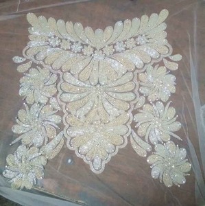 Blusa Elegante Estilo Bollywood para Mujer, Bordada con Cuentas, Tejido de Punto, Corta, para Fiesta - Product Image 1