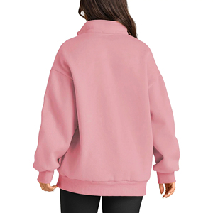 Sudadera de cuello alto con cremallera de 1/4, gruesa y extragrande, personalizada para mujer, precio económico, venta al por mayor, OEM, moda - Product Image 3