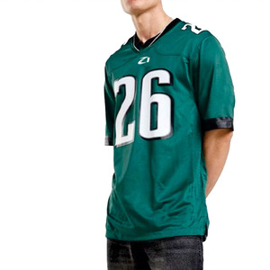 Camiseta de Fútbol Americano al por Mayor, Lisa, Unisex, Verde, de Poliéster, para Hombre, Transpirable, Ajuste Atlético, Impresión de Número Personalizado, Uniforme de Equipo, USA - Product Image 2