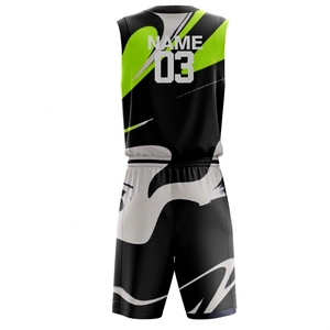 Ensemble d'uniformes de basketball personnalisés bicolores – Maillot et short – Kit d'équipe respirant par sublimation – Vente en gros OEM - Product Image 2