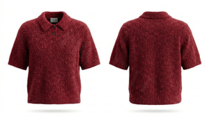 Polo en mohair à manches courtes avec logo personnalisé de haute qualité à 100 %, style tendance, confortable, vente en gros de polos - Product Image 6