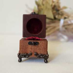 Handmade Classic Square Wooden Jewelry <b>Ring</b> <b>Box</b> Magnetic Closure <b>for</b> Proposal <b>Wedding</b> <b>Ceremony</b> Special Occasions Custom Logo - Product Image 3