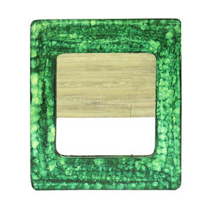 Miroir magnifique avec cadre vert, miroir mural personnalisé, fait main, forme carrée, style unique, miroir de maquillage - Product Image 1