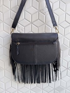 Bolso Bandolera de Cuero a Cuadros con Flecos, Hecho a Mano, de Una Sola Correa, Estilo Western, Ligero, Novedad, Elegante - Product Image 4