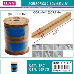 Fermeture éclair Ilan 2,5 cm x 29 m n° 3 couleur crème pour couture et artisanat - Product Image 3