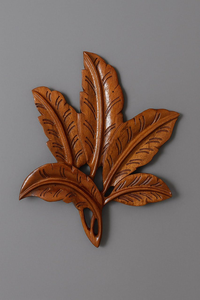 Handcrafted <b>Wooden</b> Leaf Wall Art Decorative Carved Leaf Sculpture Rustic Botanical Home Decor for Living Room Bedroom Office - Product Image 1