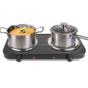 Piastra Elettrica Portatile a Doppio Fornello da 2000W, Piano Cottura Antiscivolo per Camper, 5 Impostazioni di Temperatura, Piastra da Banco Antiscivolo - Product Image 5