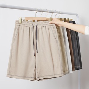 Shorts Bermuda décontractés pour hommes, coupe ample, en coton (75%) et polyester (25%), avec surpiqûres contrastées, longueur genou, haute qualité, pour l'été. - Product Image 2
