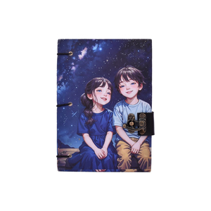 Luxury A5 Cartoon Couple Design Notebook with <b>Lock</b> 200 Pages Handmade Paper Diary Hard Cover Creative Gift Eco Friendly Journal - Product Image 3