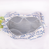 Pochette de maquillage portable suspendue de grande capacité, style matelassé, en coton fait main, luxueuse, écologique, imprimée au bloc