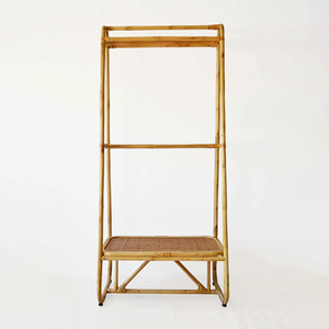 Porte-vêtements en rotin tressé, penderie ouverte, tringle à vêtements, organisateur pour magasin de vêtements et maison - Product Image 3