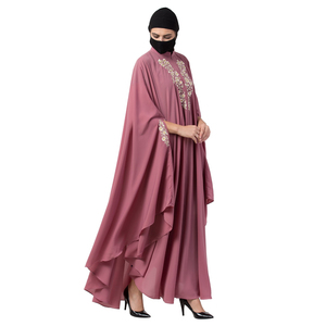 Wholesale Plus Size Ladies <b>Islamic</b> <b>Clothing</b> Breathable Lightweight Long Dresses Customized Embroidery Muslim Abaya Custom Logo - Product Image 2
