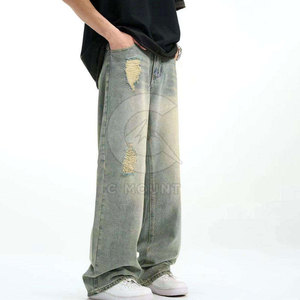 Jean délavé personnalisé taille haute coupe évasée en denim délavé – Tendance mode - Product Image 5