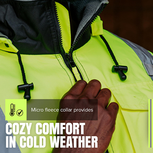 เสื้อแจ็คเก็ตนิรภัยทางเทคนิค สะท้อนแสงมองเห็นได้ชัดเจน ซิปกันน้ำ กระเป๋าอเนกประสงค์ ชุดทำงานกลางแจ้ง ป้องกันภัย - Product Image 3