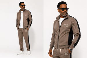 Custom Logo Full <b>Zip</b> Tracksuit <b>Jacket</b> and Joggers Set for Men Black Striped Tracksuit Set <b>Zip</b> <b>Up</b> <b>Jacket</b> and Matching Sweatpants - Product Image 3