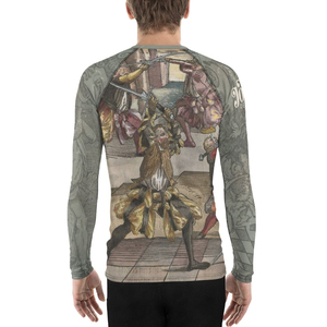 Rashguard de compression personnalisé à manches longues, imprimé par sublimation, avec motif graphique vintage Renaissance sur le devant, pour hommes, pour BJJ, MMA, gym, couche de base - Product Image 2