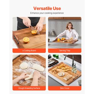 Tagliere in Legno di Acacia con Manici, Coprifornello per Fornelli a Gas/Elettrici, Accessori per Cucine di Camper e Roulotte - Product Image 3