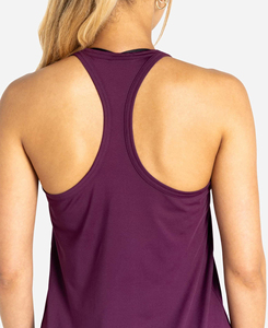 2026 Hot Sale Women's Purple Racerback Knitted Short Tank <b>Top</b> Breathable Solid Color Casual Style Eco-Friendly Polyester <b>Low</b> MOQ - Product Image 5