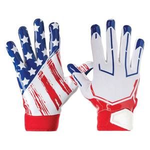 Guantes de dedo completo con bandera americana, poliéster, antideslizantes, para exteriores, unisex, con cierre de gancho y bucle - Product Image 1