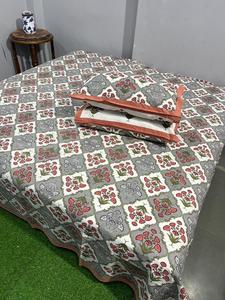 Juego de Sábanas Dobles de Lujo con Estampado Artesanal y Fundas de Almohada, 100% Algodón, Estampado Tradicional Indio Hecho a Mano - Product Image 2