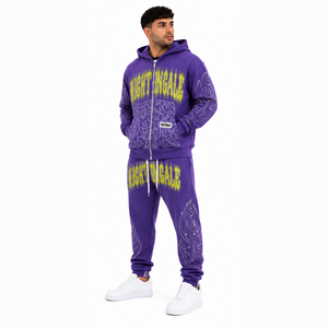 Conjunto de Sudadera y Pantalones Deportivos, Conjunto Deportivo con Logotipo Personalizado, Trajes Deportivos con Pedrería Premium - Product Image 2
