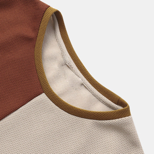 Men's Short Sleeve Knitted T-<b>Shirt</b> O-Neck Color Blocked <b>Patchwork</b> Casual Style Regular Fit - Product Image 4