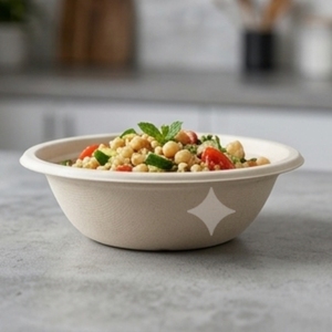 Bol de service pour gâteaux en bagasse non blanchie de 24 oz, compostable, jetable, résistant au micro-ondes, résistant à l'eau, récipient alimentaire en fibre de canne à sucre - Product Image 3