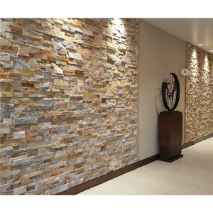 Panneaux de pierre naturelle jaune de luxe les plus vendus pour la décoration des villas et des hôtels, surface anti-moisissure - Product Image 6