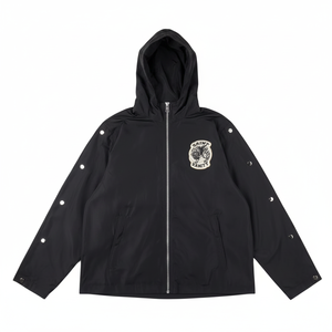 Custom Men <b>Black</b> Hooded <b>Windbreaker</b> Jacket Waterproof Lightweight Streetwear Reflective Sportswear Windproof Casual Outdoor Coat - Product Image 6