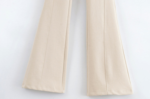Vaqueros rectos acampanados de pierna ancha azul claro, joggers acampanados de pierna ancha oversize holgados de algodón de punto azul claro - Product Image 4