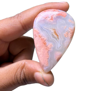 Cabochon en Agate Coton Naturel de Haute Qualité, Pierre Précieuse en Vrac pour la Fabrication de Bijoux - Product Image 1
