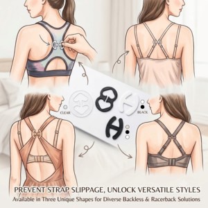 Clips de Bretelles de Soutien-Gorge UD0301L - Style H pour Soutien-Gorge Dos Nus, Boucles Antidérapantes pour Bretelles de Soutien-Gorge, Cache-Bretelles pour le Dos pour Femmes - Product Image 4