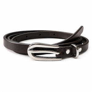 Ceinture pour femme en cuir véritable italien, largeur 10 mm, longueur 115 cm, boucle à ardillon, HN03, fabriquée en Corée - Product Image 4