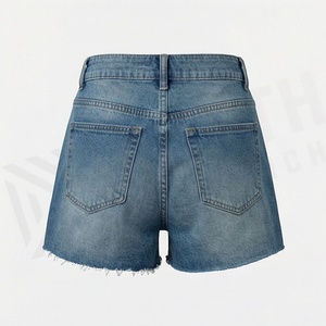 Shorts de Algodón para Mujer, Tallas Grandes, Moda Casual, Ajustados, Lavados, Sexys, de Mezclilla, Cintura Alta, Color Personalizado, Atuendo Moderno de Verano - Product Image 2