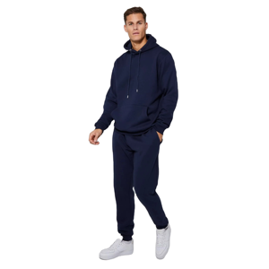 Custom Men's 100% Cotton <b>Hip</b> Hop Fleece Breathable Pullover Sports Tracksuit Regular Fit Color Block Joggers Hooded Winter Bulk - Product Image 6