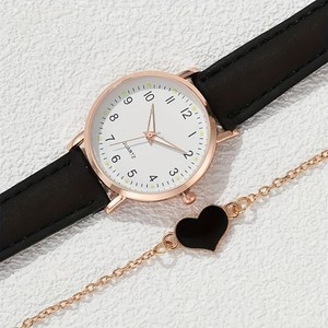 New Factory wholesale leather simple and fashionable ladies' watches with digital <b>display</b> alloy kid student girls' quartz wrist - Product Image 5