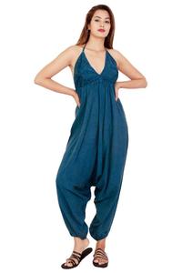 Wide Leg <b>Harem</b> <b>Jumpsuit</b> Sleeveless Halter Neck Casual Regular Fit Breathable Quick Dry Outfit - Product Image 2